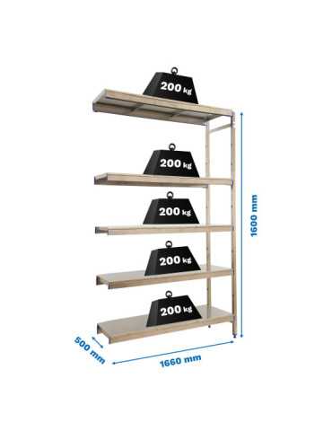 Estanteria 1600x1660x500 SIMONINOX ADITIONAL 5SS/1600x1660x500 marca SIMONRACK
