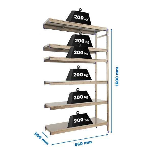 Estanteria 1600x860x500 SIMONINOX ADITIONAL 6SS/1600x860x500 marca SIMONRACK