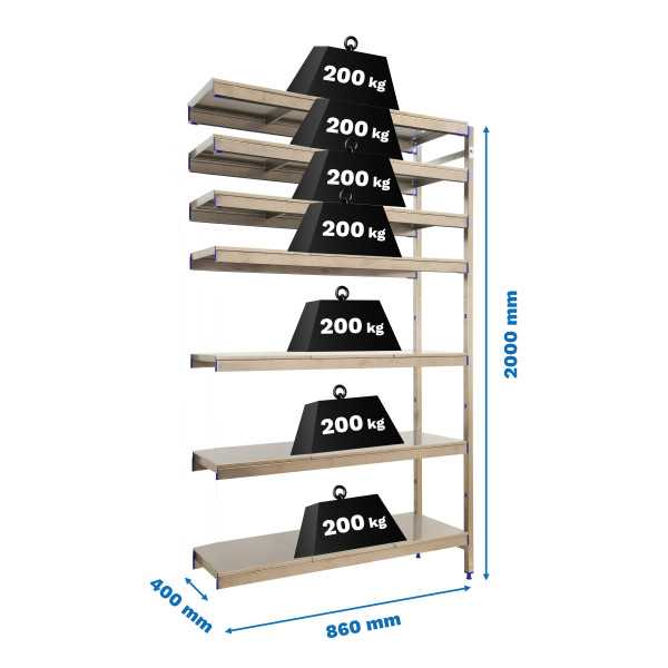 Estanteria 2000x860x400 SIMONINOX ADITIONAL 7SS/2000x860x400 marca SIMONRACK