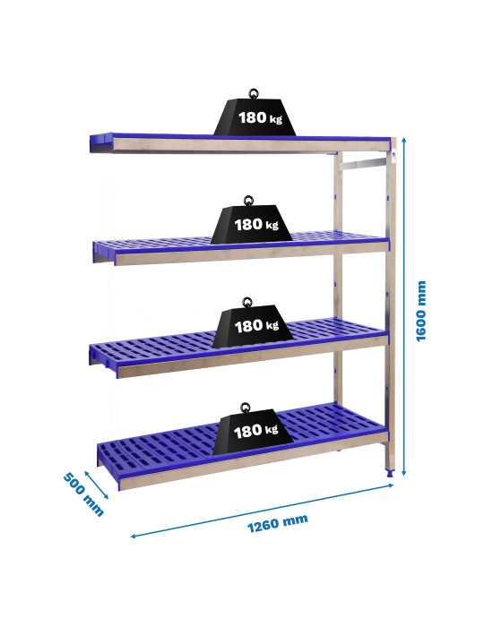 Estanteria 1600x1260x500 SIMONINOX ADITIONAL 4PP/1600x1260x500 marca SIMONRACK