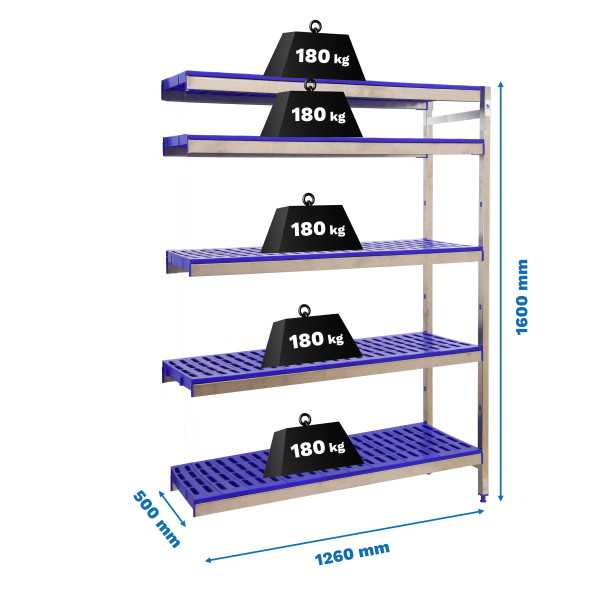 Estanteria 1600x1260x500 SIMONINOX ADITIONAL 5PP/1600x1260x500 marca SIMONRACK
