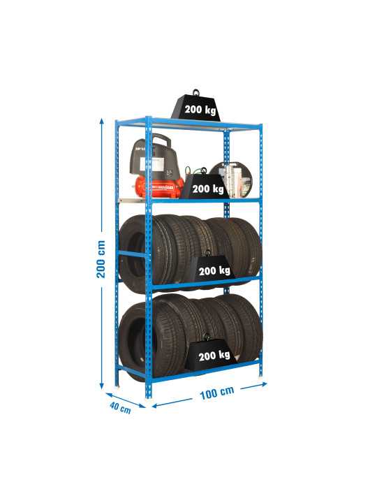 Estanteria 2000x1000x400 SIMONGARAGE PLUS 4/400 AZUL/GALVA marca SIMONRACK