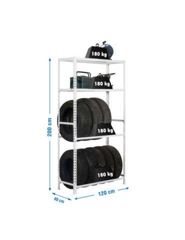 Estanteria 2000x1200x400 SIMONGARAGE MEGAPLUS 4/400 BLANCO marca SIMONRACK