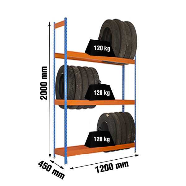 Estanteria 2000x1200x450 AUTOFORTE 1204/3 AZUL/NARANJA marca SIMONRACK
