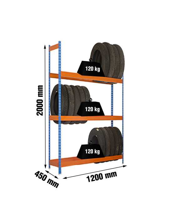 Estanteria 2000x1200x450 AUTOFORTE 1204/3 AZUL/NARANJA marca SIMONRACK