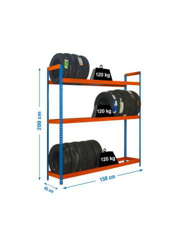 Estanteria 2000x1500x450 AUTOFORTE 1504/3 AZUL/NARANJA marca SIMONRACK
