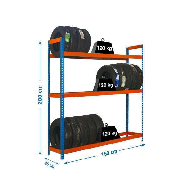 Estanteria 2000x1500x450 AUTOFORTE 1504/3 AZUL/NARANJA marca SIMONRACK