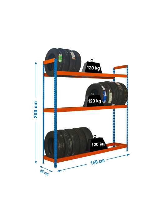 Estanteria 2000x1500x450 AUTOFORTE 1504/3 AZUL/NARANJA marca SIMONRACK