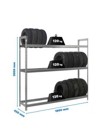 Estanteria 2000x1800x450 AUTOFORTE 1804/3 GALVANIZADO marca SIMONRACK