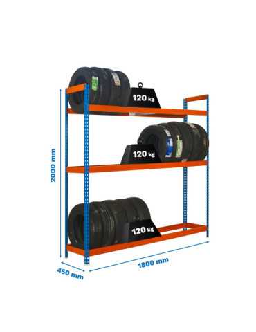 Estanteria 2000x1800x450 AUTOFORTE 1804/3 AZUL/NARANJA marca SIMONRACK