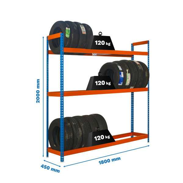 Estanteria 2000x1800x450 AUTOFORTE 1804/3 AZUL/NARANJA marca SIMONRACK