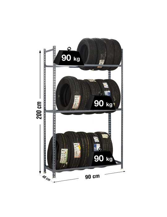 Estanteria 2000x900x400 AUTOCLICK RUEDAS 3/400 GRIS marca SIMONRACK
