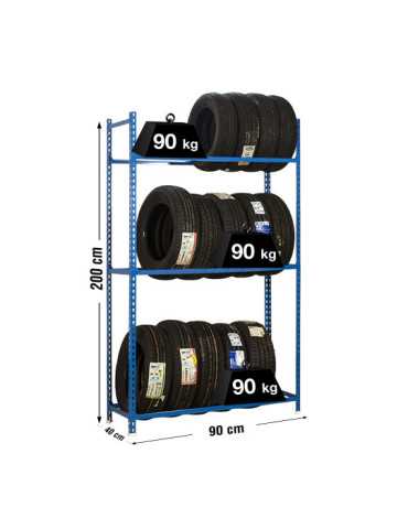 Estanteria 2000x900x400 AUTOCLICK RUEDAS 3/400 AZUL marca SIMONRACK