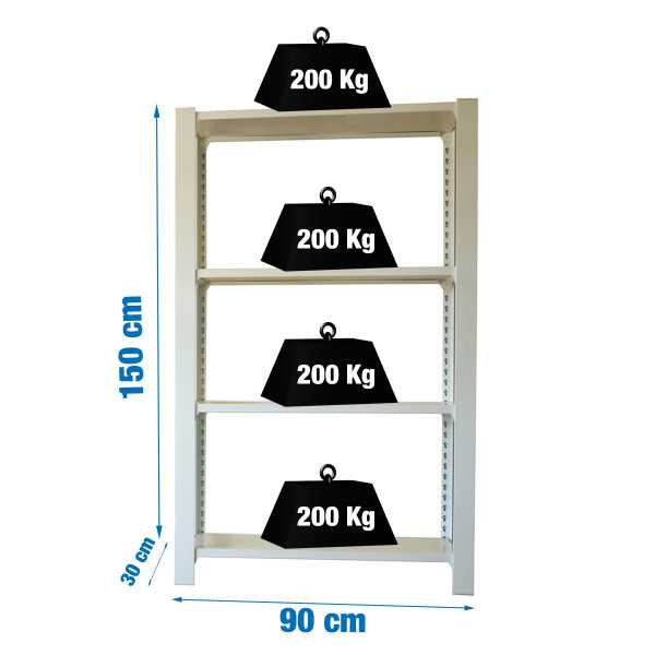 Estanteria 1500x900x300 OFFICLICK 4/300 METAL I.M. BLANCO/BLANCO marca SIMONRACK