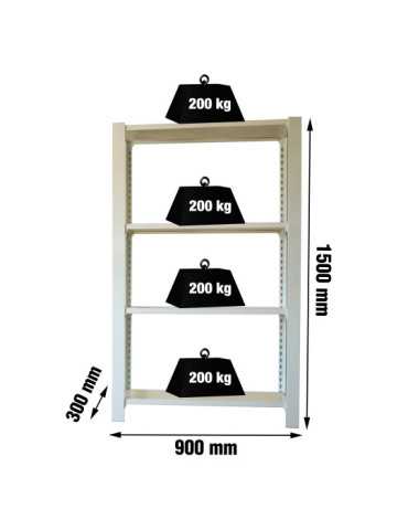 Estanteria 1500x900x300 OFFICLICK 4/300 METAL I.M. GRIS/GRIS marca SIMONRACK