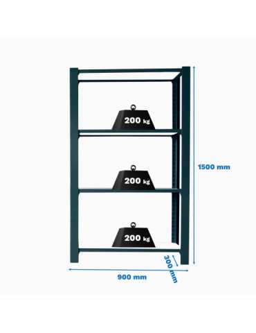Estanteria 1500x900x300 OFFICLICK 4/300 METAL I.M. ANTRACITA/BLANCO marca SIMONRACK