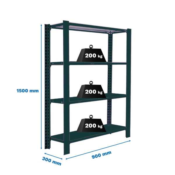 Estanteria 1500x900x300 OFFICLICK 4/300 METAL I.M. ANTRACITA/ANTRACITA marca SIMONRACK
