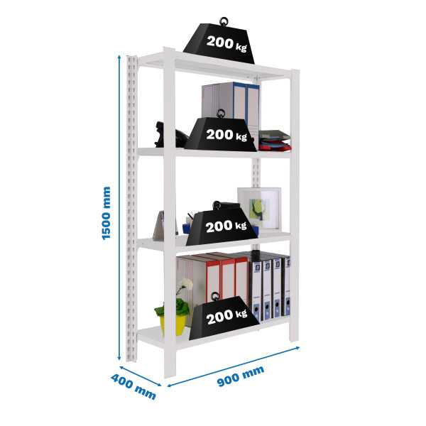 Estanteria 1500x900x400 OFFICLICK 4/400 METAL I.M. BLANCO/BLANCO marca SIMONRACK
