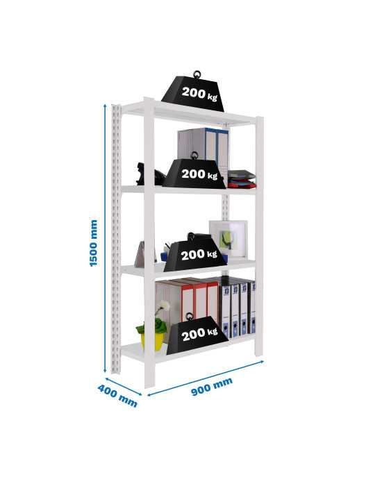 Estanteria 1500x900x400 OFFICLICK 4/400 METAL I.M. BLANCO/BLANCO marca SIMONRACK