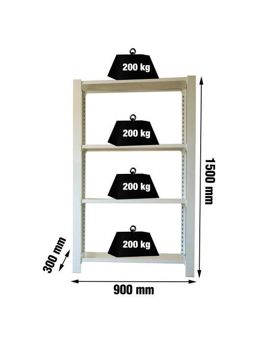 Estanteria 1500x900x400 OFFICLICK 4/400 METAL I.M. GRIS/GRIS marca SIMONRACK