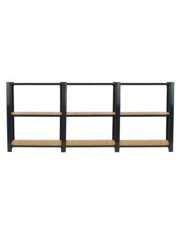 Estanteria 1000x2400x300 OFFICLICK 3/300 WOOD 2400 ANTRACITA/OSB marca SIMONRACK 2