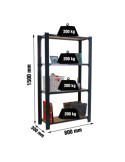 Estanteria 1500x800x300 OFFICLICK 4/300 WOOD 800 ANTRACITA/OSB marca SIMONRACK