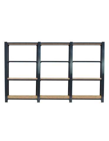 Estanteria 1500x2400x300 OFFICLICK 4/300 WOOD 2400 ANTRACITA/OSB marca SIMONRACK 2