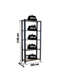 Estanteria 2100x800x300 OFFICLICK 5/300 WOOD 800 ANTRACITA/OSB marca SIMONRACK
