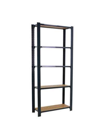 Estanteria 2100x800x300 OFFICLICK 5/300 WOOD 800 ANTRACITA/OSB marca SIMONRACK 2