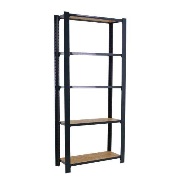 Estanteria 2100x800x300 OFFICLICK 5/300 WOOD 800 ANTRACITA/OSB marca SIMONRACK