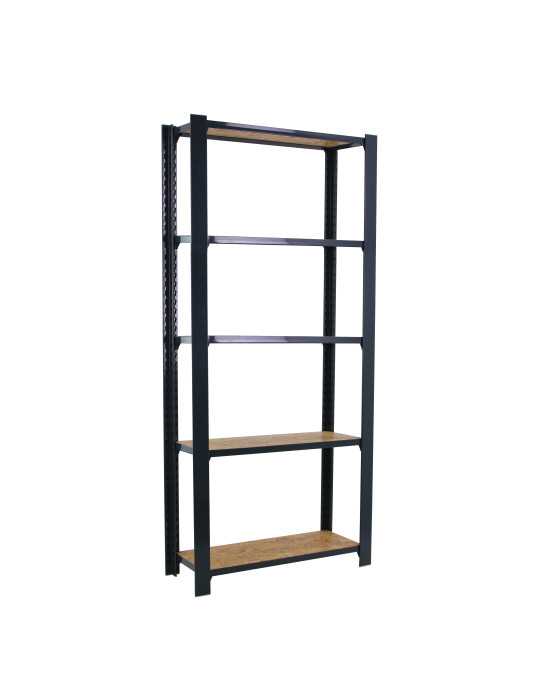 Estanteria 2100x800x300 OFFICLICK 5/300 WOOD 800 ANTRACITA/OSB marca SIMONRACK