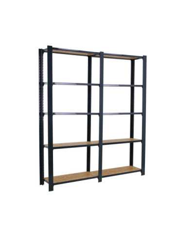 Estanteria 2100x1600x300 OFFICLICK 5/300 WOOD 1600 ANTRACITA/OSB marca SIMONRACK 2
