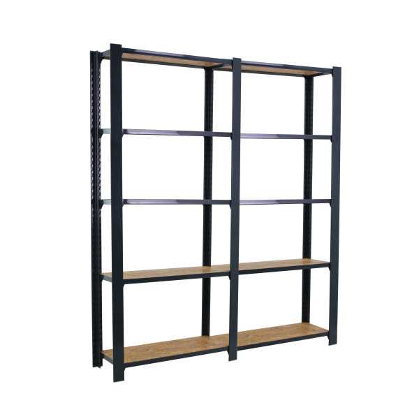 Estanteria 2100x1600x300 OFFICLICK 5/300 WOOD 1600 ANTRACITA/OSB marca SIMONRACK