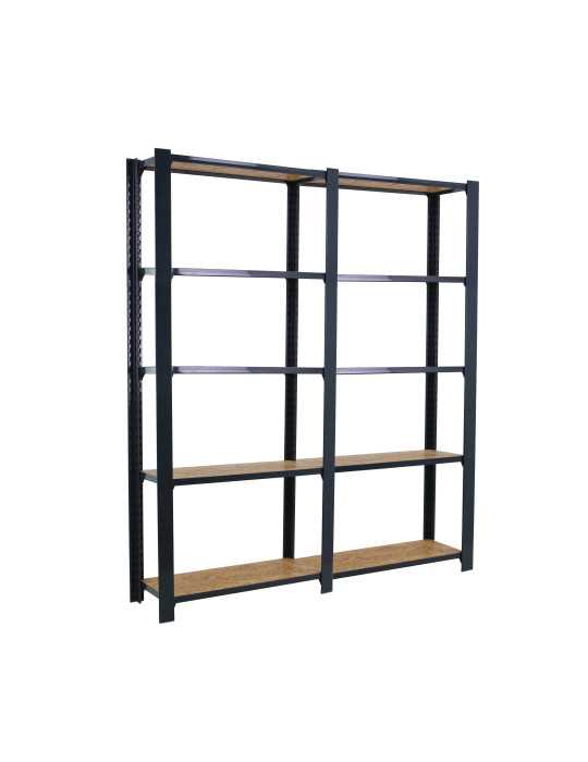Estanteria 2100x1600x300 OFFICLICK 5/300 WOOD 1600 ANTRACITA/OSB marca SIMONRACK