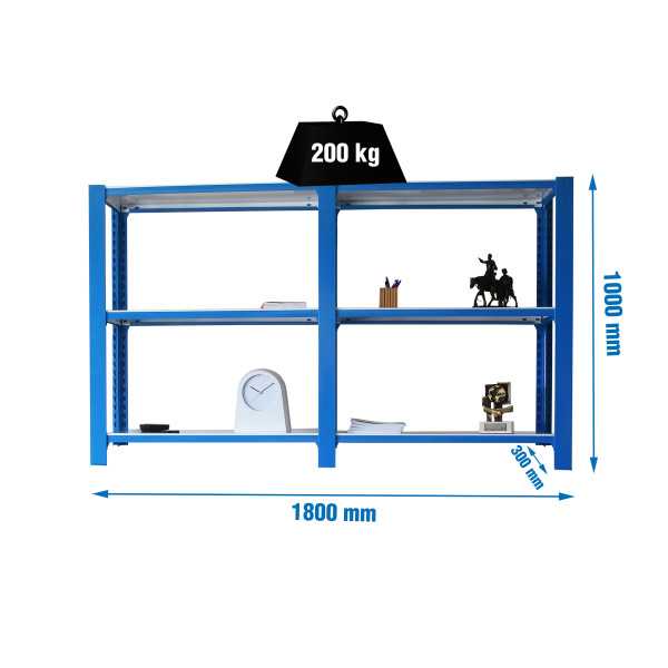 Estanteria 1000x1800x300 PACK OFFICLICK 3/300 METAL I+A AZUL/BLANCO marca SIMONRACK