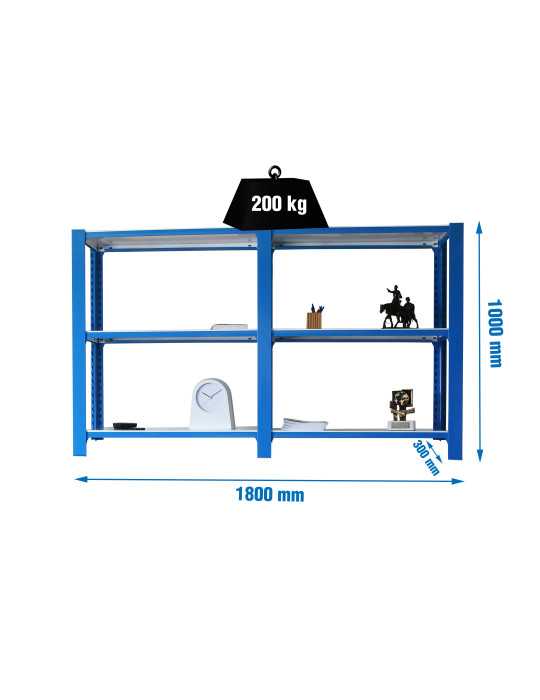 Estanteria 1000x1800x300 PACK OFFICLICK 3/300 METAL I+A AZUL/BLANCO marca SIMONRACK