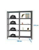 Estanteria 2100x1800x300 PACK OFFICLICK 5/300 METAL I+A ANTRACITA/ANTRACITA marca SIMONRACK