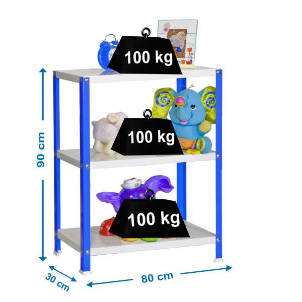 Estanteria 900x800x300 SIMONHOME CLASSIC MINI 3/300 AZUL/BLANCO marca SIMONRACK
