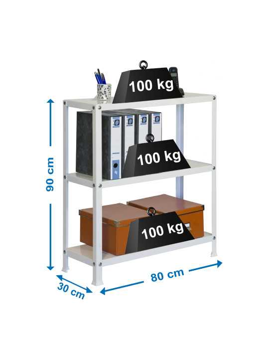 Estanteria 900x800x300 SIMONHOME CLASSIC MINI 3/300 BLANCO/BLANCO marca SIMONRACK