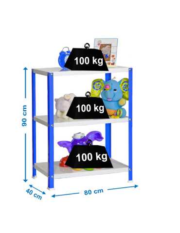 Estanteria 900x800x400 SIMONHOME CLASSIC MINI 3/400 AZUL/BLANCO marca SIMONRACK