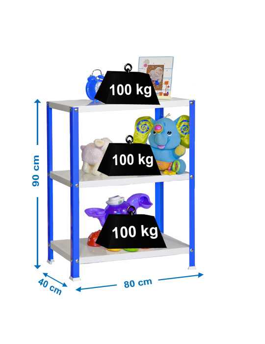 Estanteria 900x800x400 SIMONHOME CLASSIC MINI 3/400 AZUL/BLANCO marca SIMONRACK