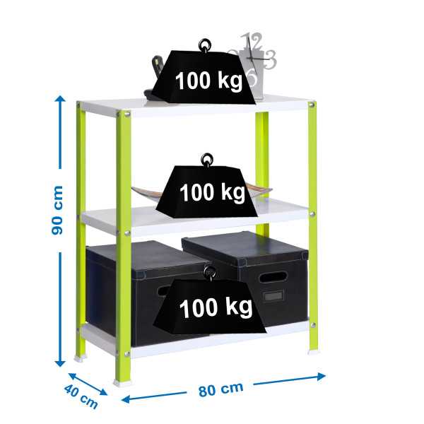 Estanteria 900x800x400 SIMONHOME CLASSIC MINI 3/400 VERDE/BLANCO marca SIMONRACK