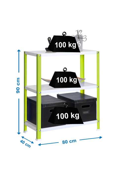 Estanteria 900x800x400 SIMONHOME CLASSIC MINI 3/400 VERDE/BLANCO marca SIMONRACK