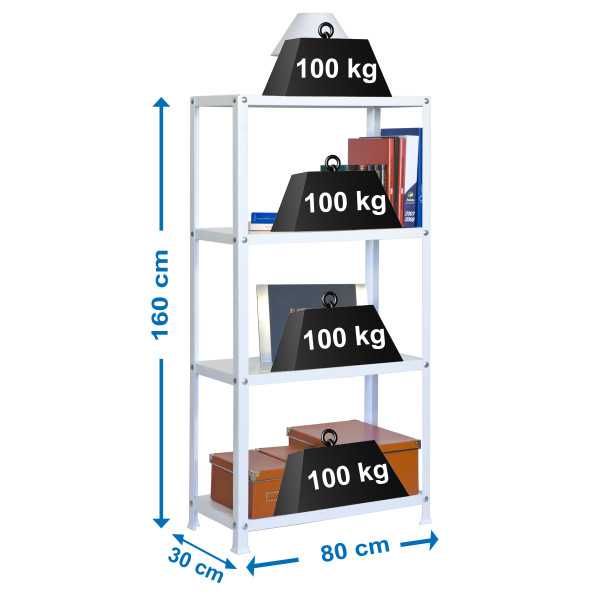 Estanteria 1600x800x300 SIMONHOME CLASSIC MINI 4/300 BLANCO/BLANCO marca SIMONRACK