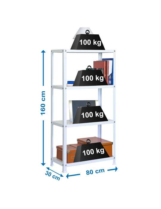 Estanteria 1600x800x300 SIMONHOME CLASSIC MINI 4/300 BLANCO/BLANCO marca SIMONRACK