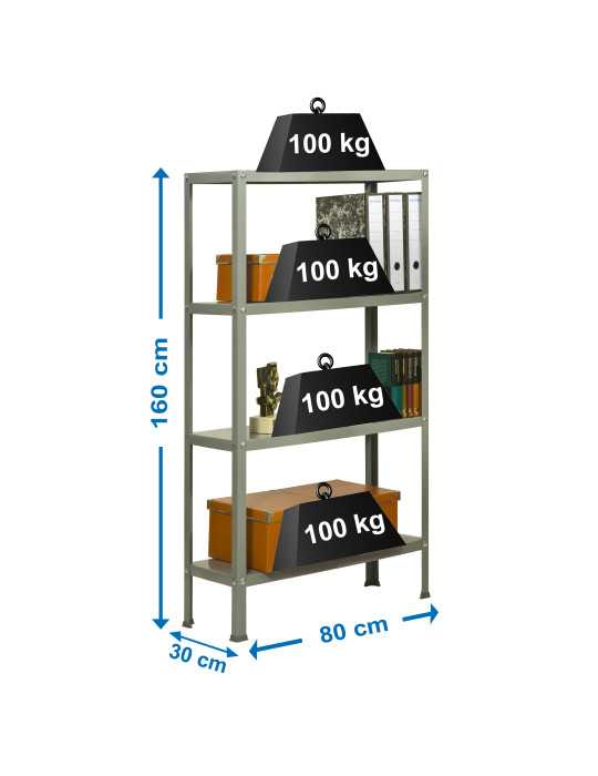 Estanteria 1600x800x300 SIMONHOME CLASSIC MINI 4/300 GRIS/GRIS marca SIMONRACK