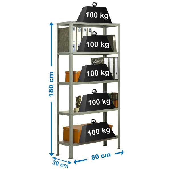 Estanteria 1800x800x300 SIMONHOME CLASSIC MINI 5/300 GRIS/GRIS marca SIMONRACK