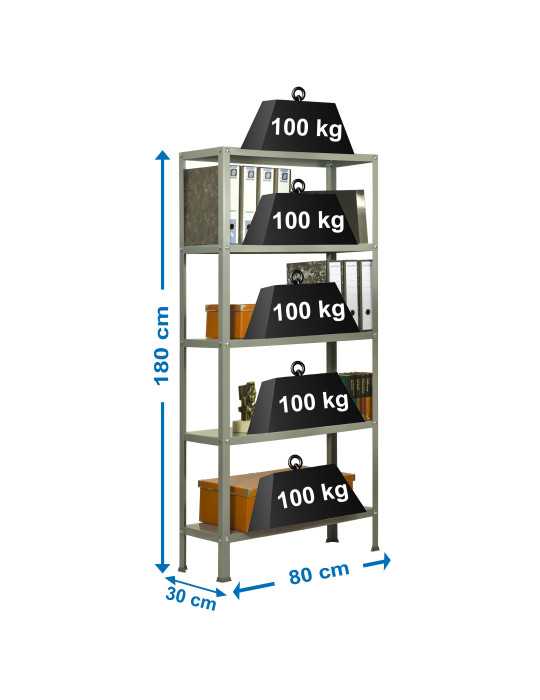 Estanteria 1800x800x300 SIMONHOME CLASSIC MINI 5/300 GRIS/GRIS marca SIMONRACK