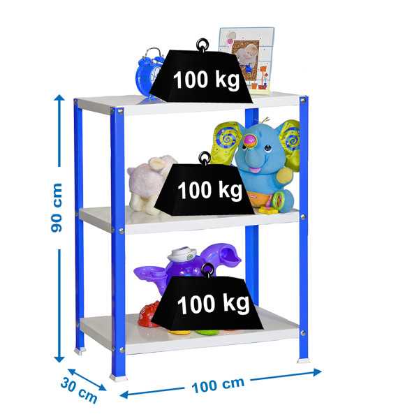 Estanteria 900x1000x300 SIMONHOME CLASSIC PLUS 3/300 AZUL/BLANCO marca SIMONRACK