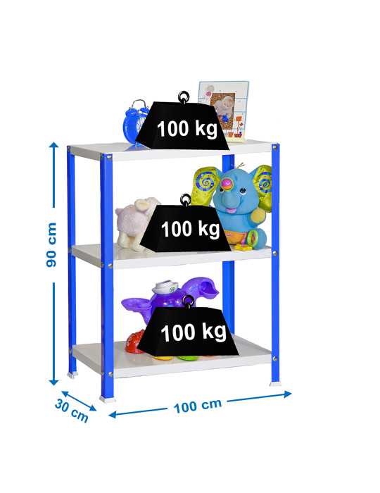 Estanteria 900x1000x300 SIMONHOME CLASSIC PLUS 3/300 AZUL/BLANCO marca SIMONRACK